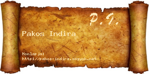 Pakos Indira névjegykártya